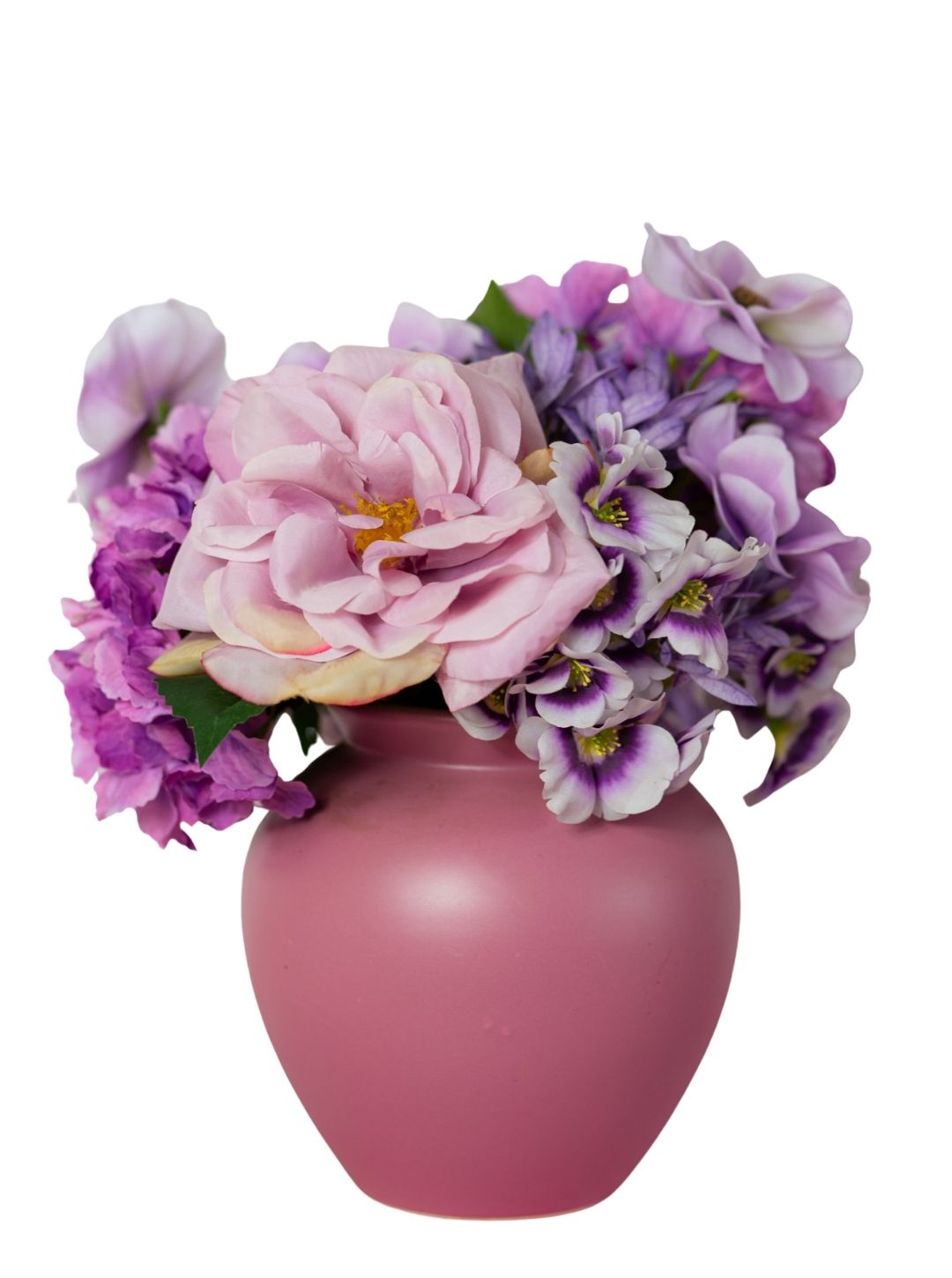 Silk flower arrangement powder pink & lilac